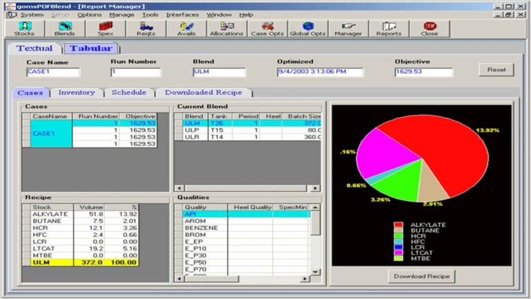 Demonstration of an Offline Blend Optimizer System